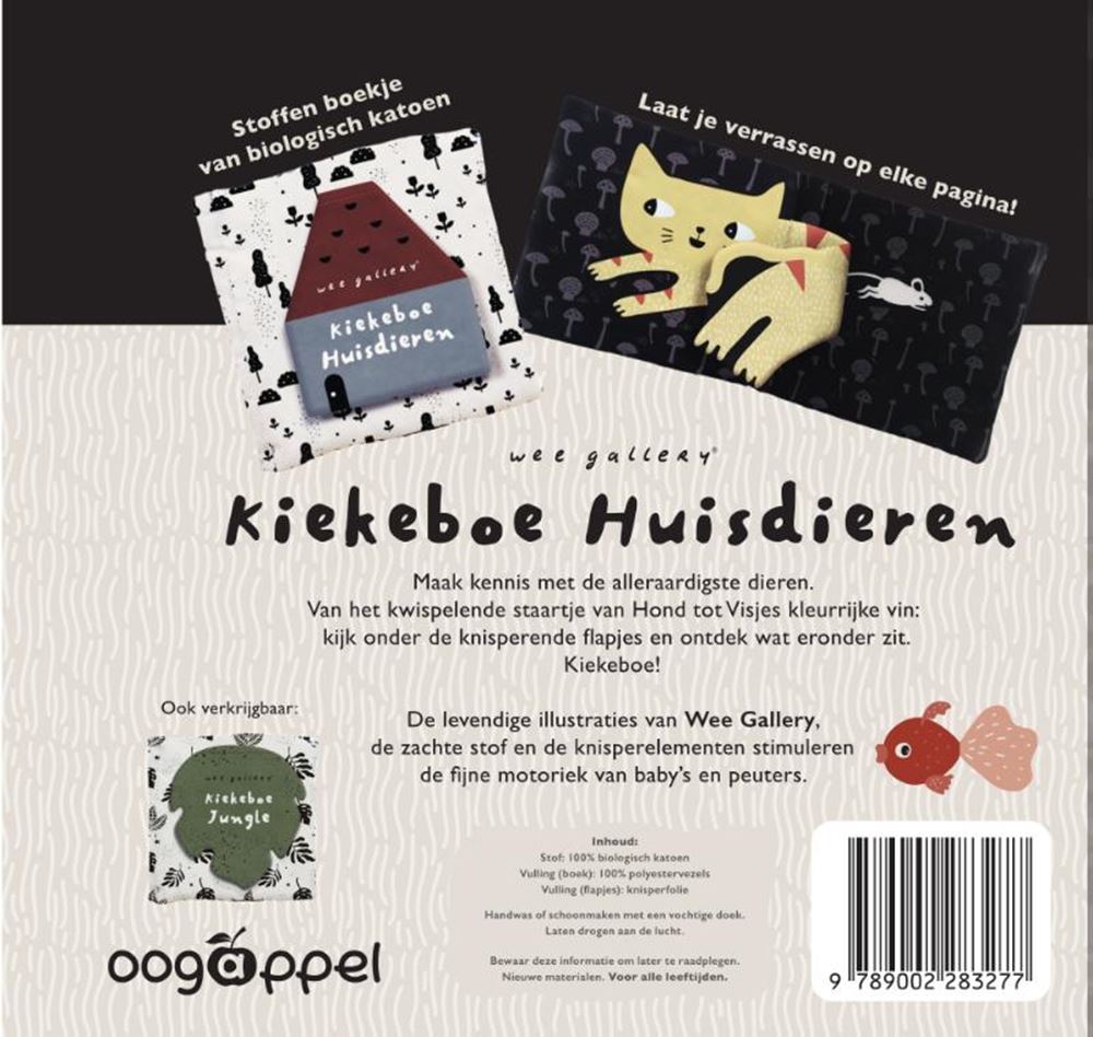 Wee gallery mascotas peek-a-boo (telas