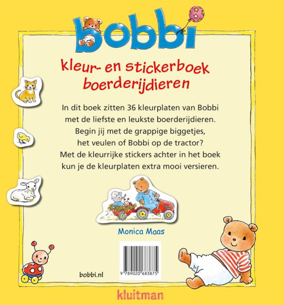 Editore Kluitman Bobbi Colors Sticker Book Farm Dieren