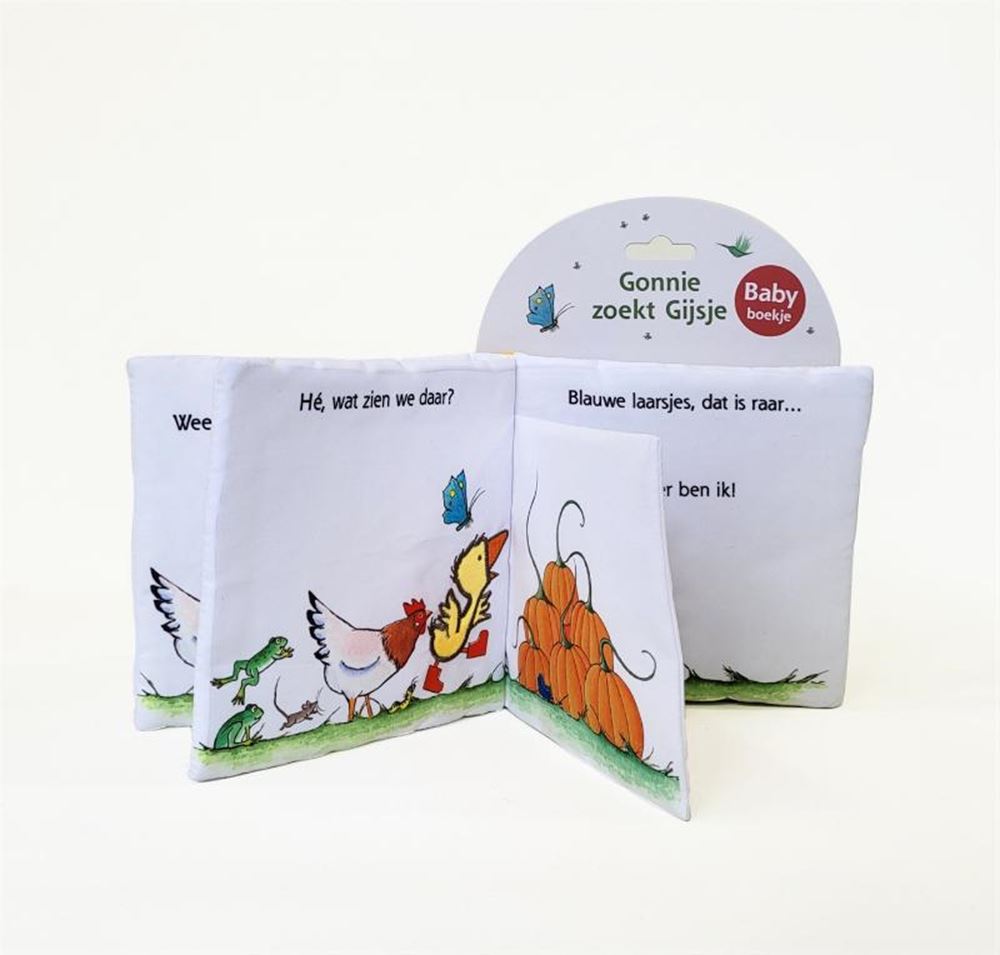 Gonnie zoekt gijsje, stoffen boekje. 1+