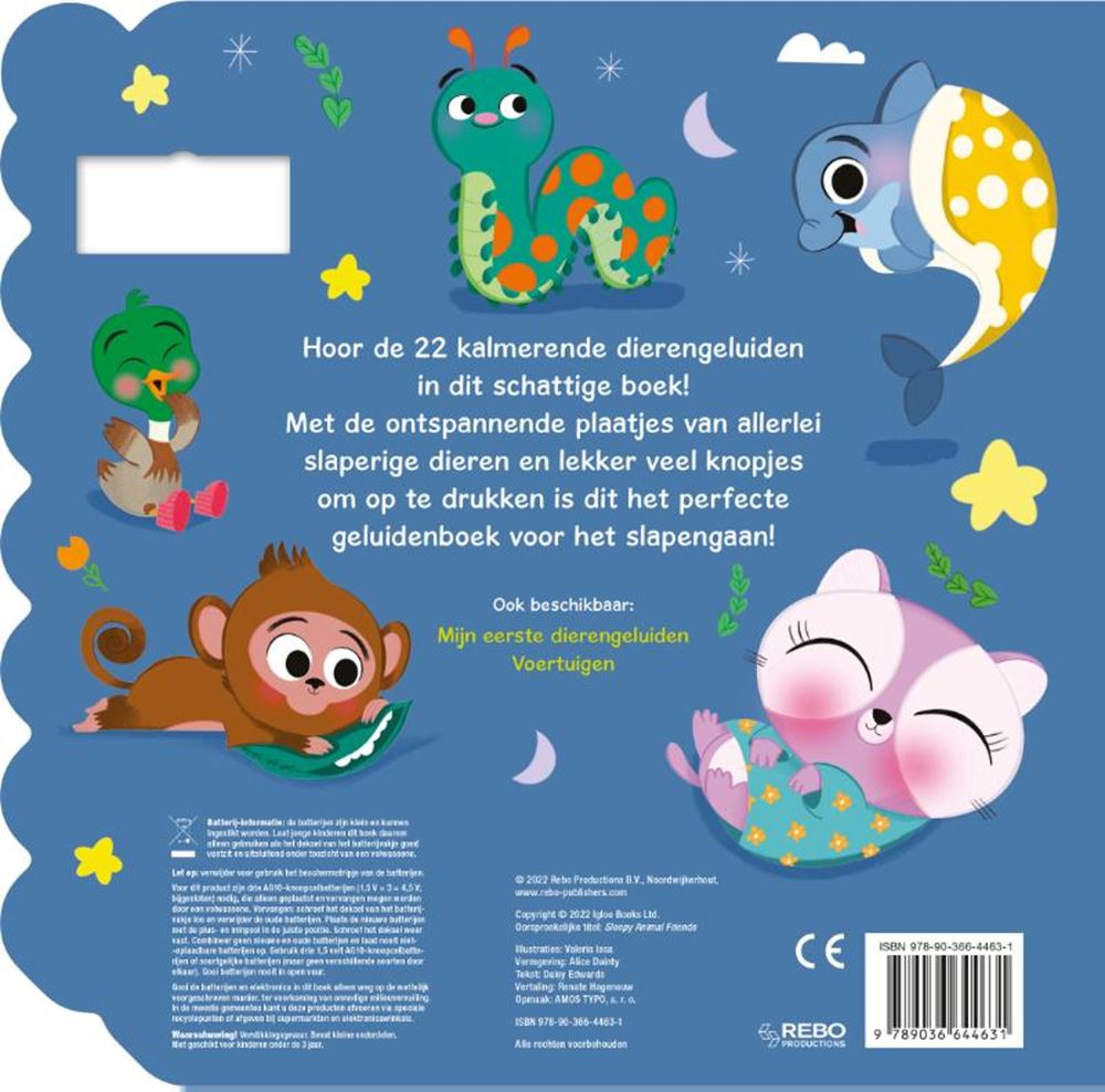 Rebo editores Libro de sonido Bedtime Animal Friend