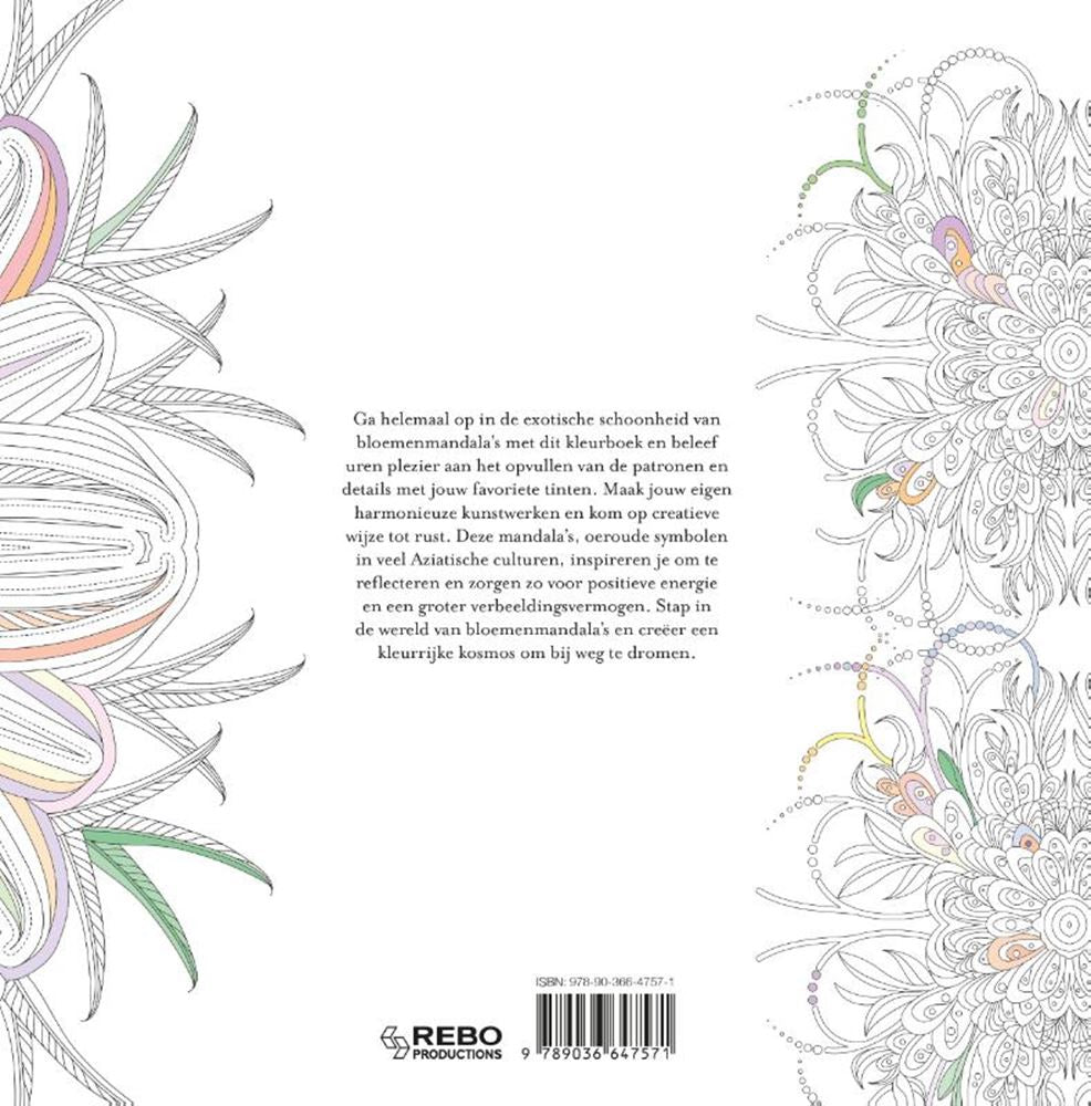 Kleurboek: bloemen mandala's volwassene