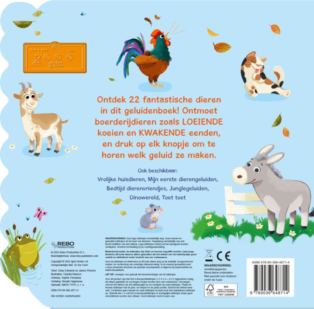 Op de boerderij - 22-geluidenboek 4+
