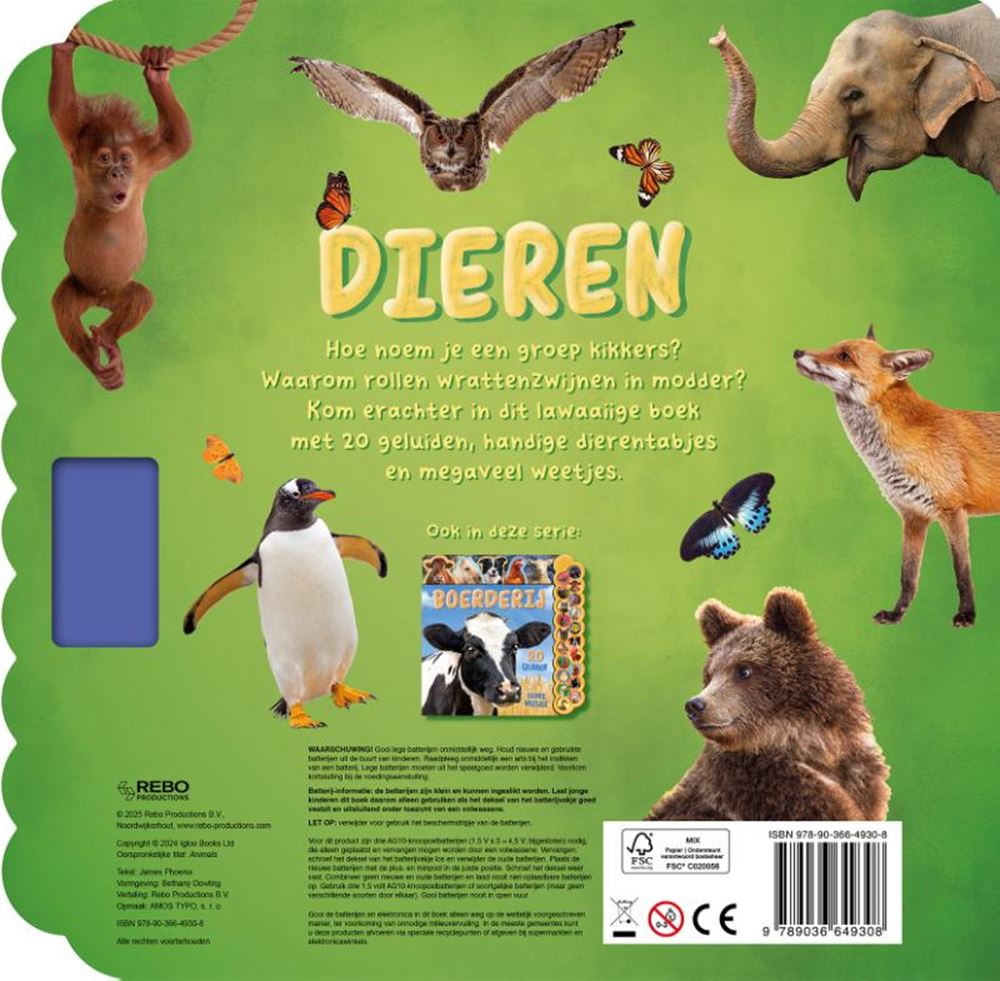 Libro libro de sonidos de animales.