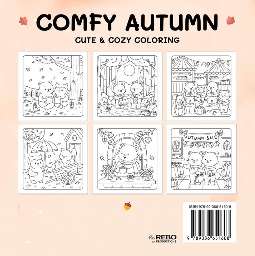 Autunno comodo degli editori Rebo: libro da colorare carino e accogliente