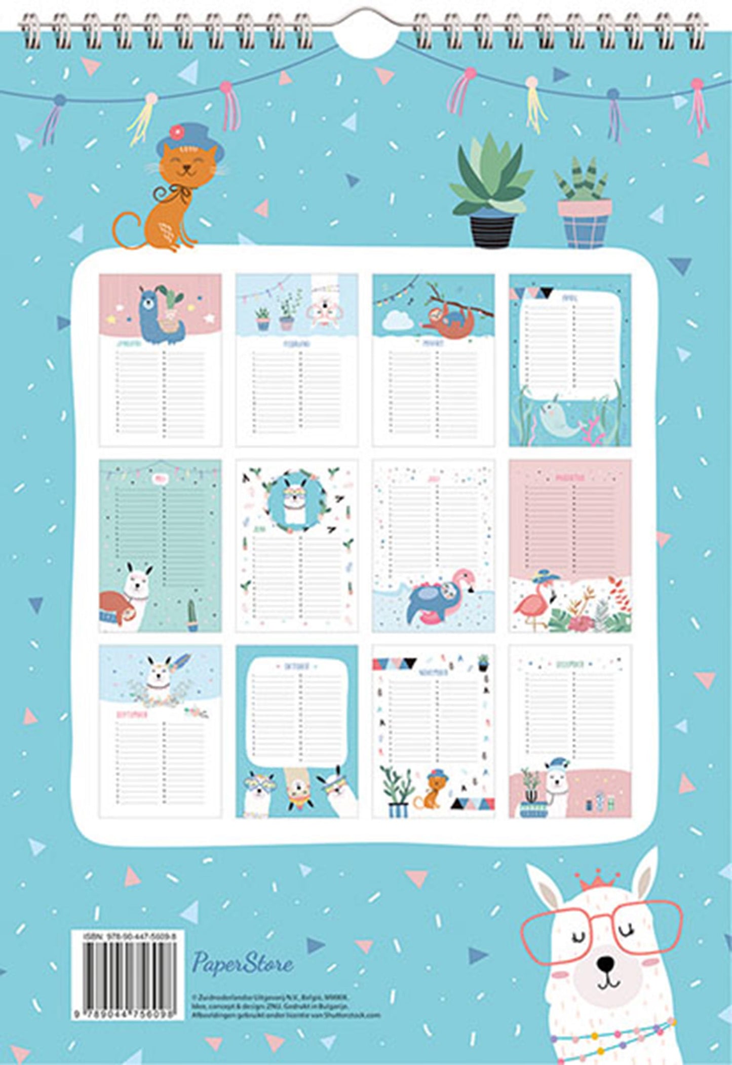 Calendario de cumpleaños de los deltas animales de moda