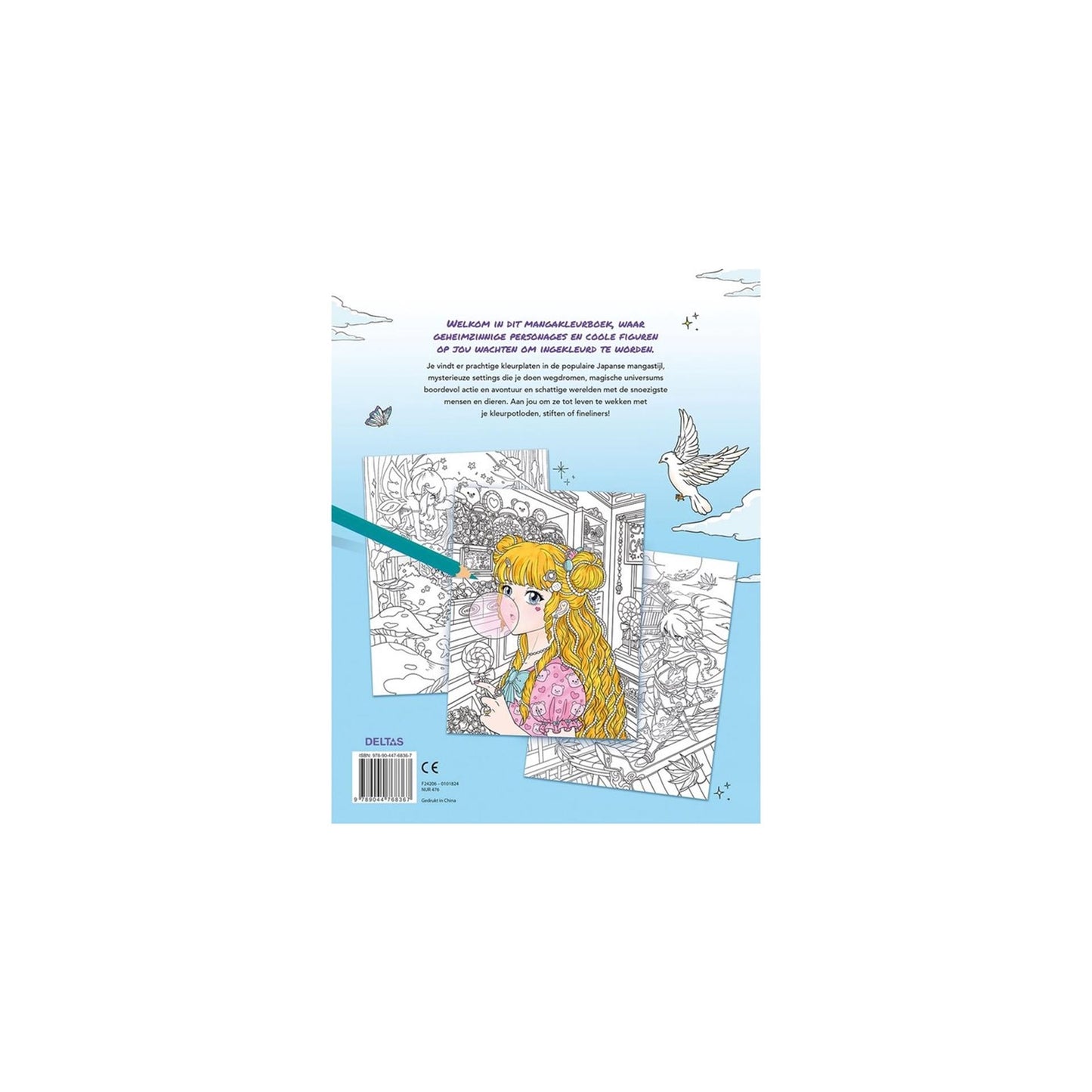 Libro da colorare del mondo dei manga Delta