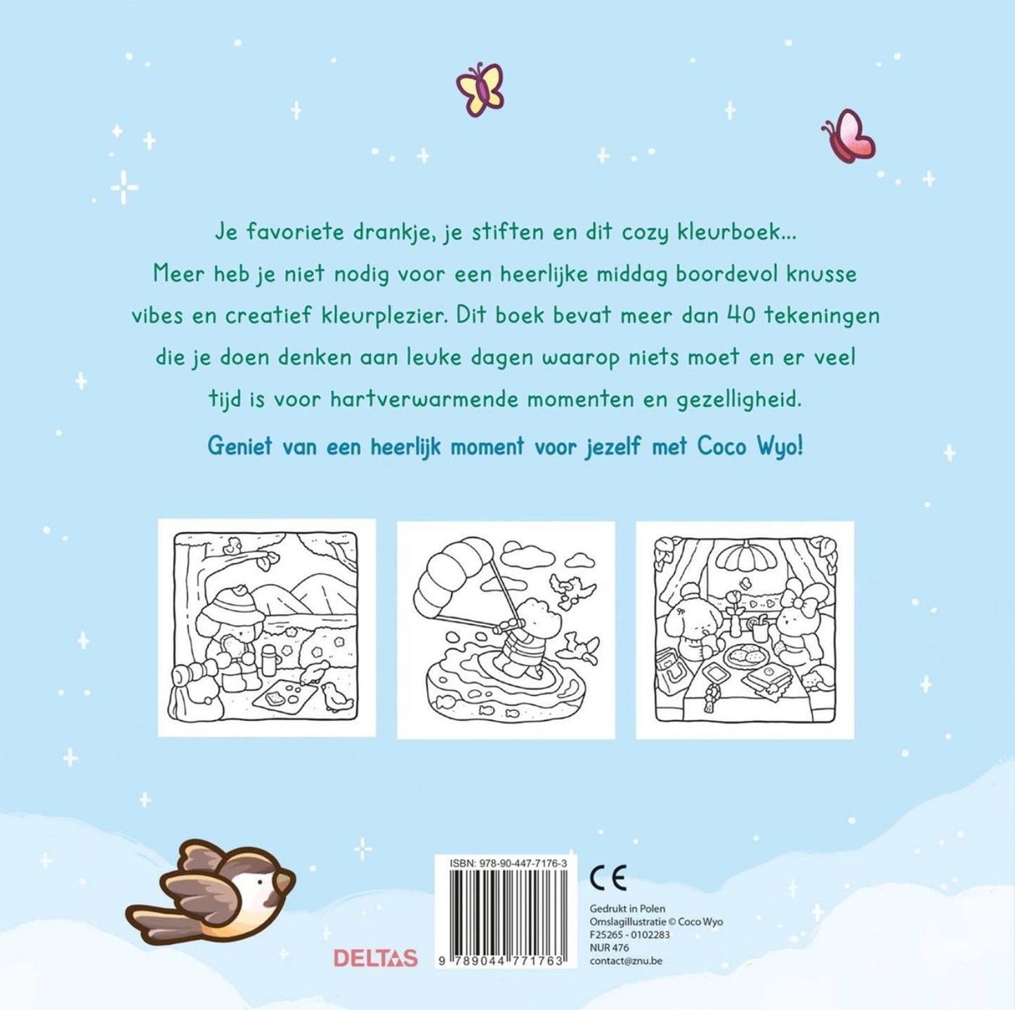 Deltas Cosy Days, carino e comodo libro da colorare Coco Wyo