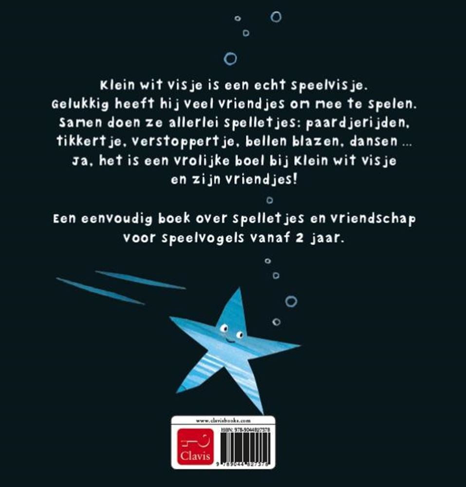 Klein wit visje heeft veel vriendjes. 2+