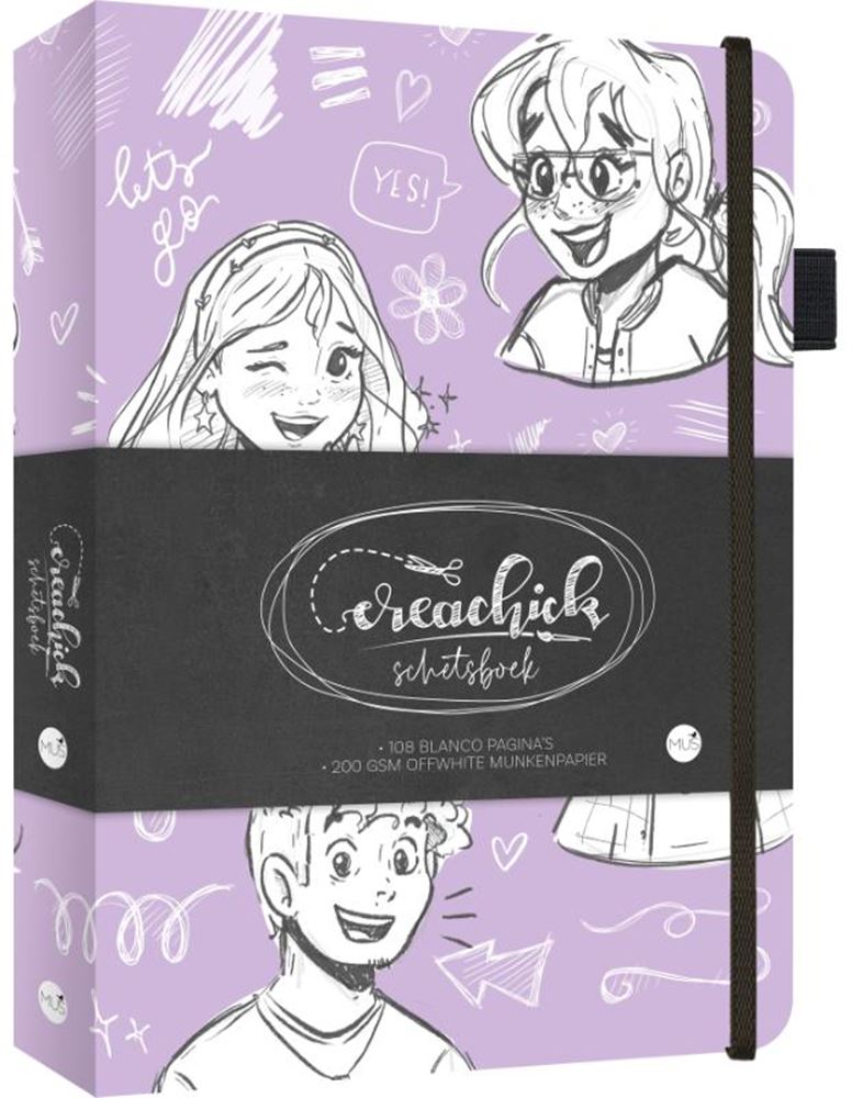 Creachick schetsboek lilac volwassene