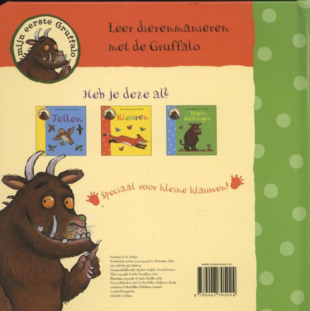 Mi primer gruffalo: modales animales. 2+