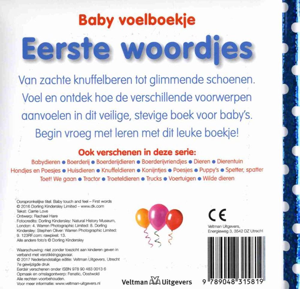 Libro táctil para bebés: primeras palabras. 0+
