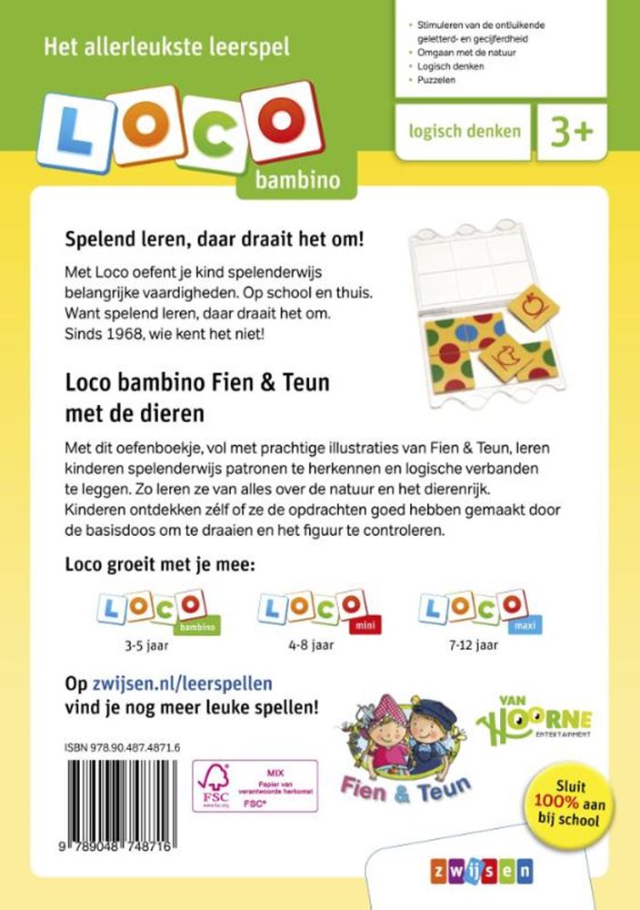 Folleto de ejercicio Loco Fien y Teun con los animales
