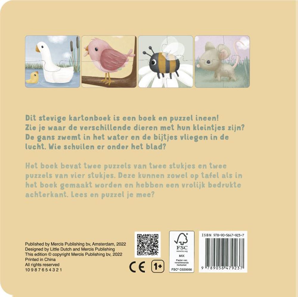 Little Dutch: il mio libro puzzle sugli animali. 2+