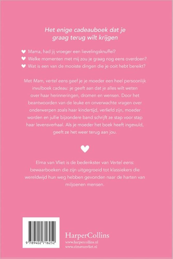 Elma van vliet vertel eens - mam, vertel eens - invuldagboek