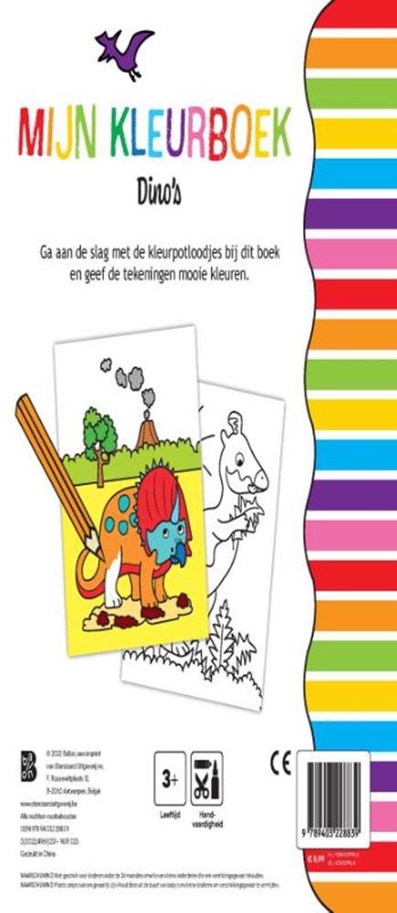 Libro da colorare standard dell'editore con matite - dinosauri