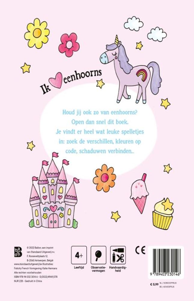 Blocco di gioco standard degli unicorni dell'editore