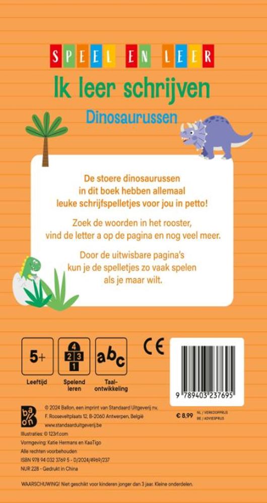 Editorial estándar aprendo a escribir dinosaurios