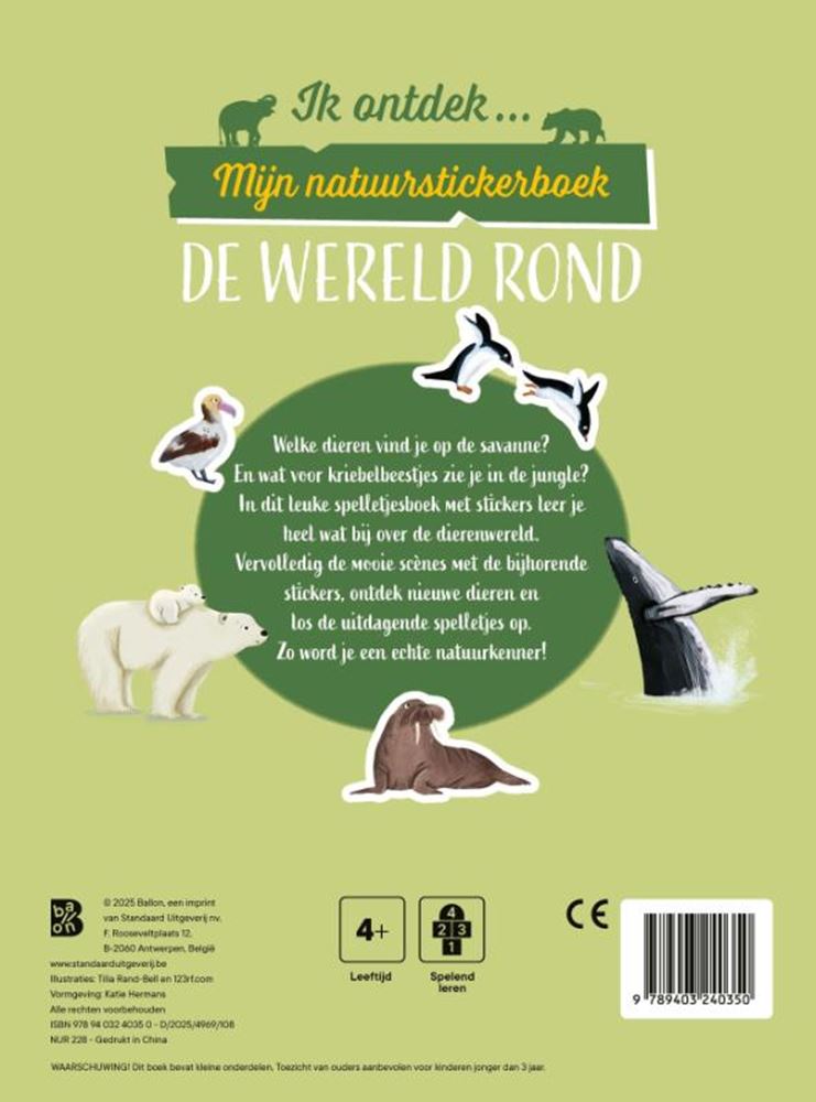 Standaard uitgeverij mijn natuurstickerboek - de wereld rond