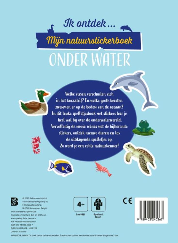Editore standard il mio libro di adesivi sulla natura - sott'acqua