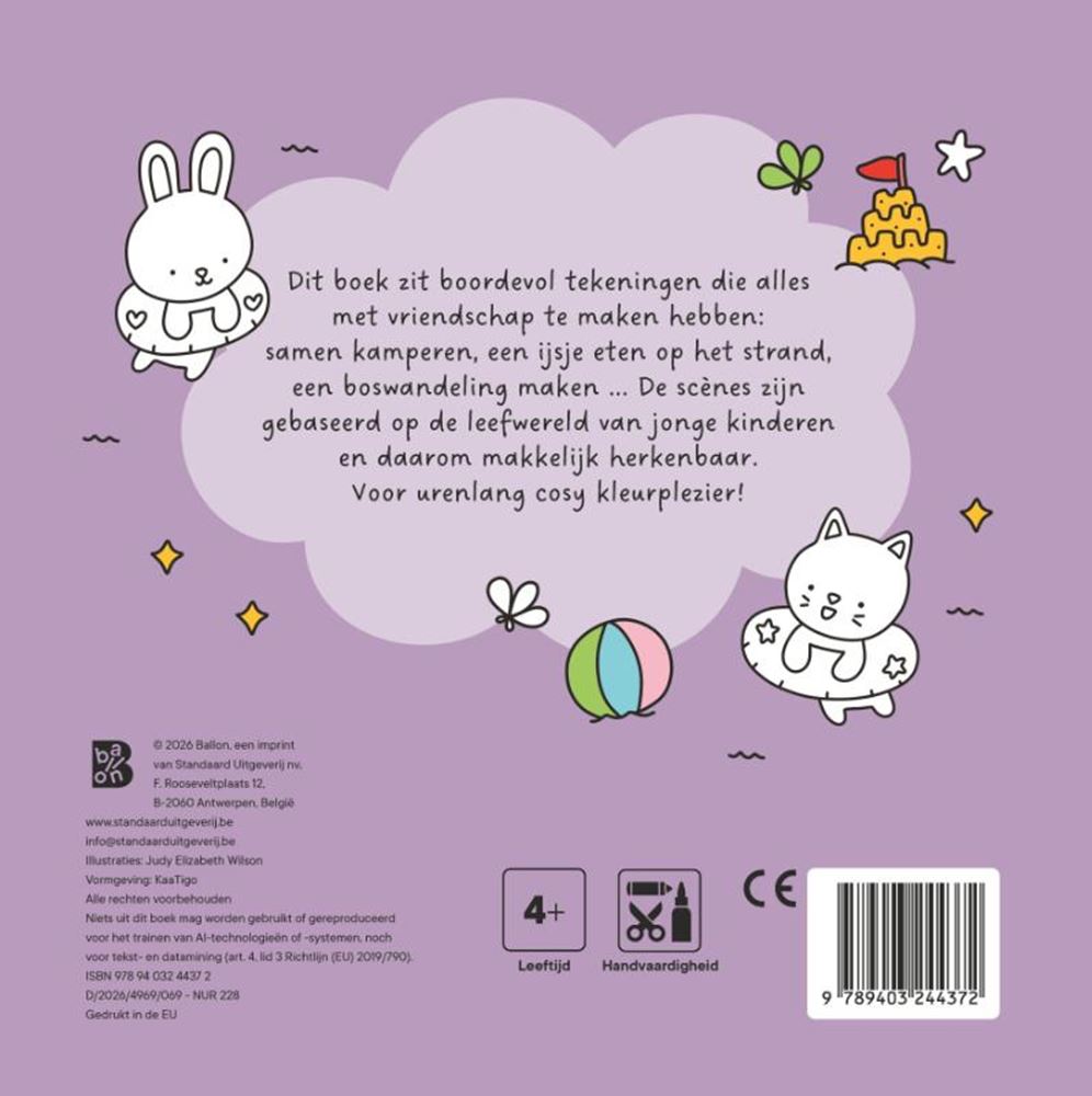 Accogliente libro da colorare: simpatici amici 4+