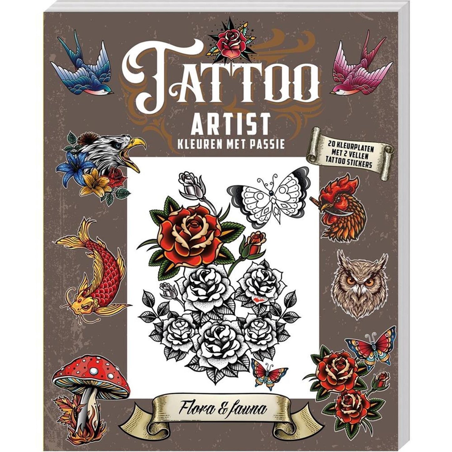 Imagebooks tatuatore libro da colorare - flora e fauna