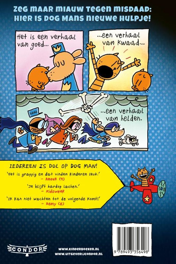 Libro centrale: cane, uomo e bambino, gatto