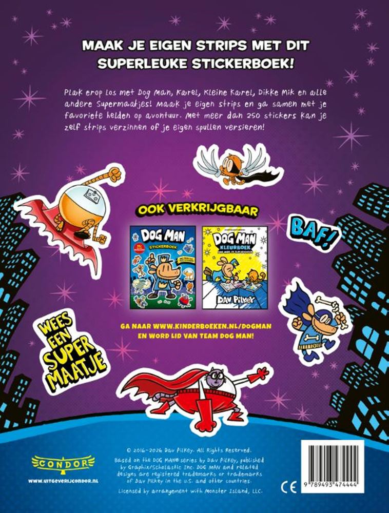 Centraal Boekhuis libro de pegatinas de superamigos hombre perro