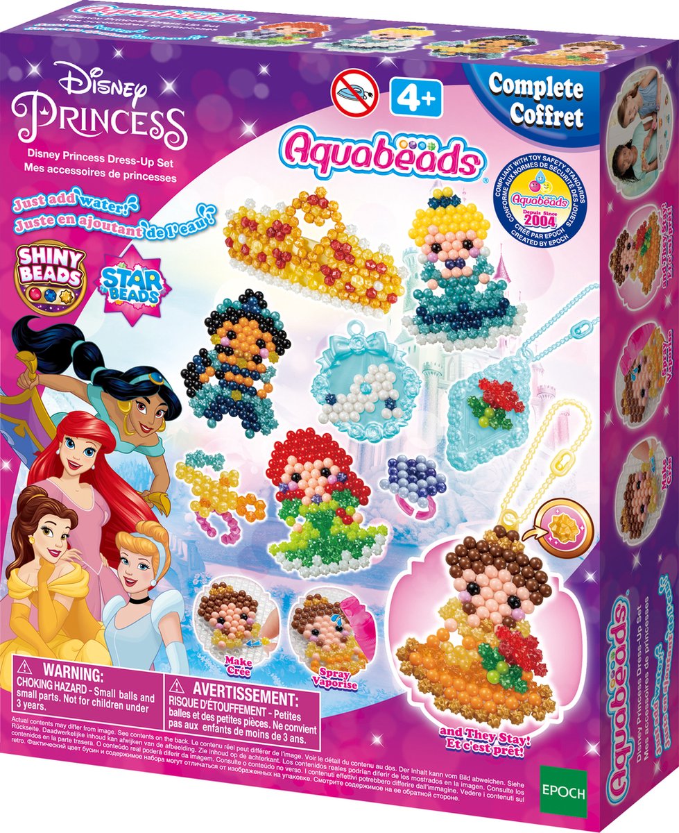 Aquabeads disney princess verkleedset -complete set 800 parels in 32 kleuren