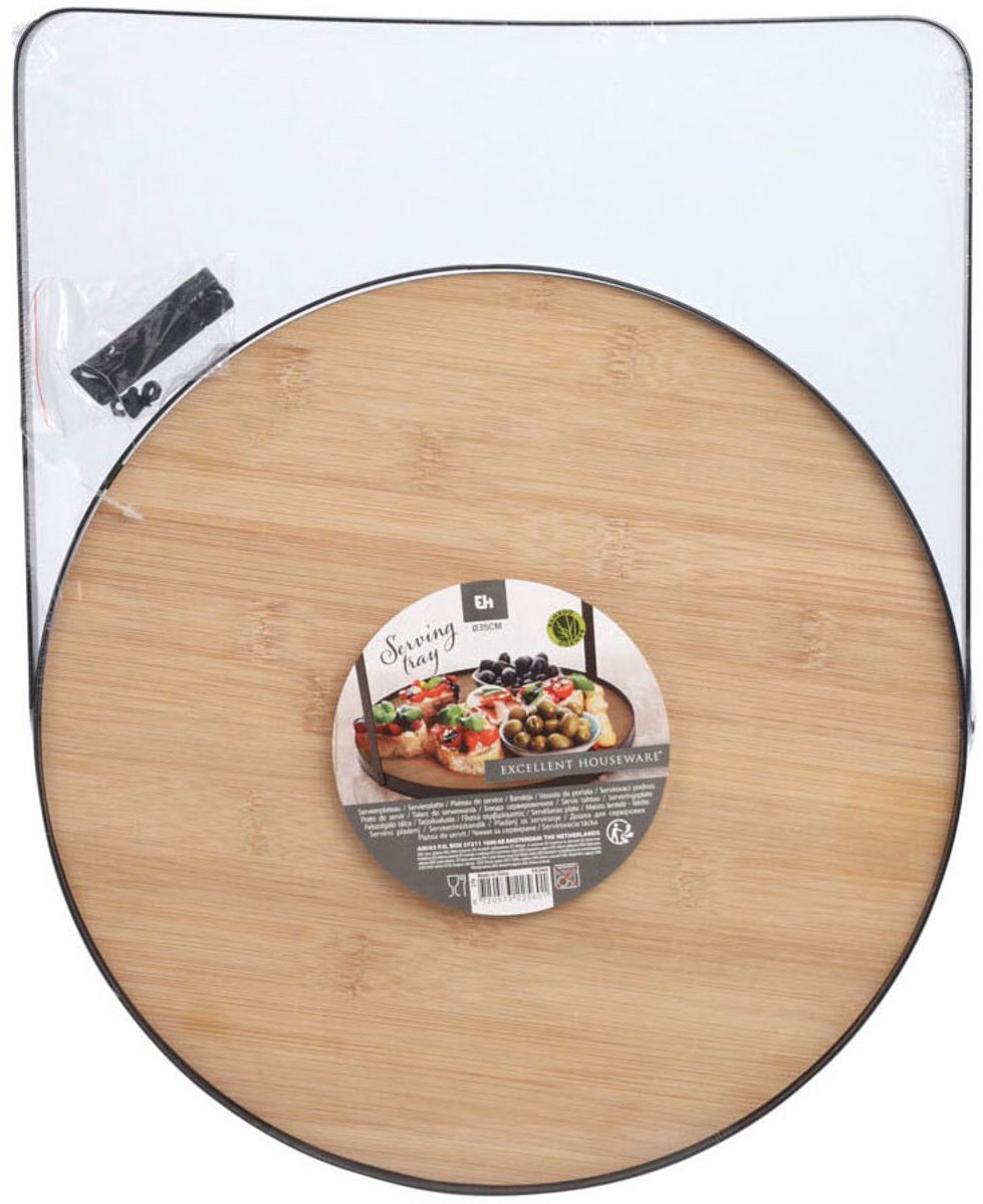 Altopiano di metallo di bambù, 35 cm