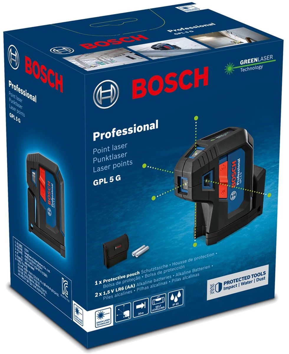 Laser puntiforme Bosch professional gpl 5 g 30m in custodia protettiva - 0601066p00