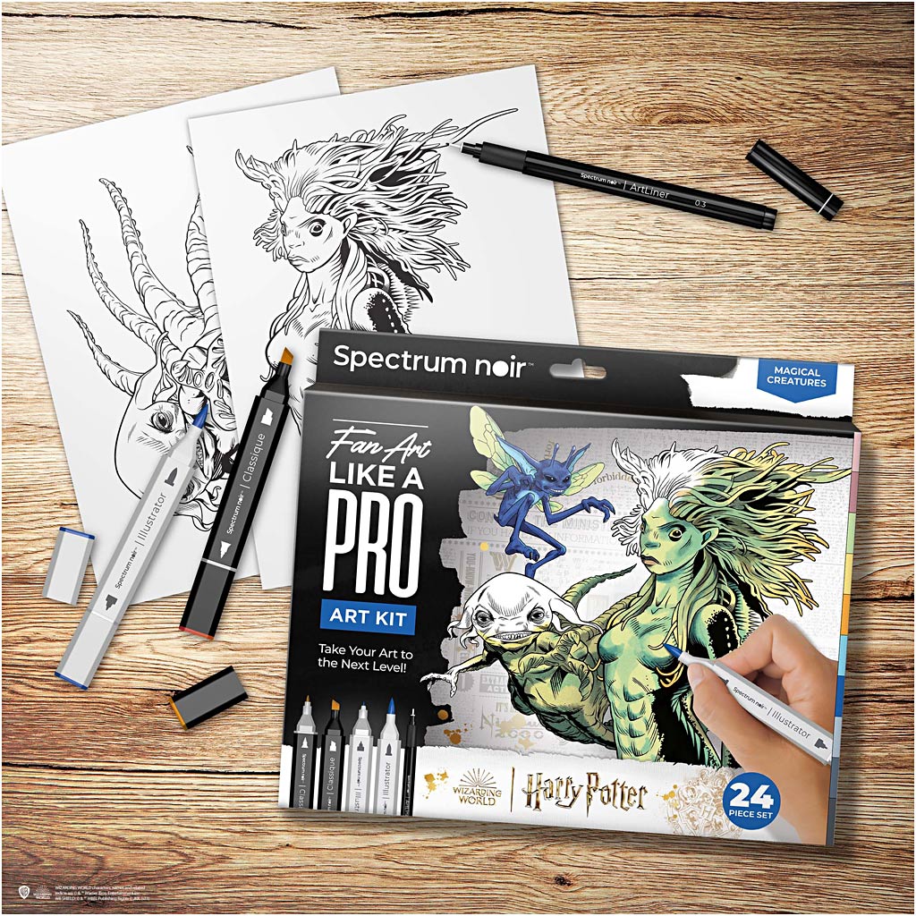 Creativ Company Hobbyset Ilustration, Harry Potter: criaturas mágicas, varios colores, 1 caja