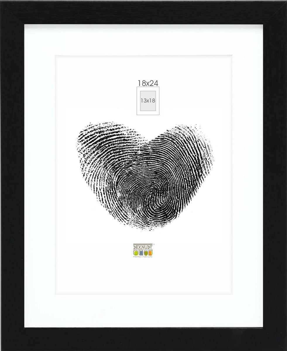 Cornice per foto Deknudt frames - nera con passepartout - 13x18 18x24 cm