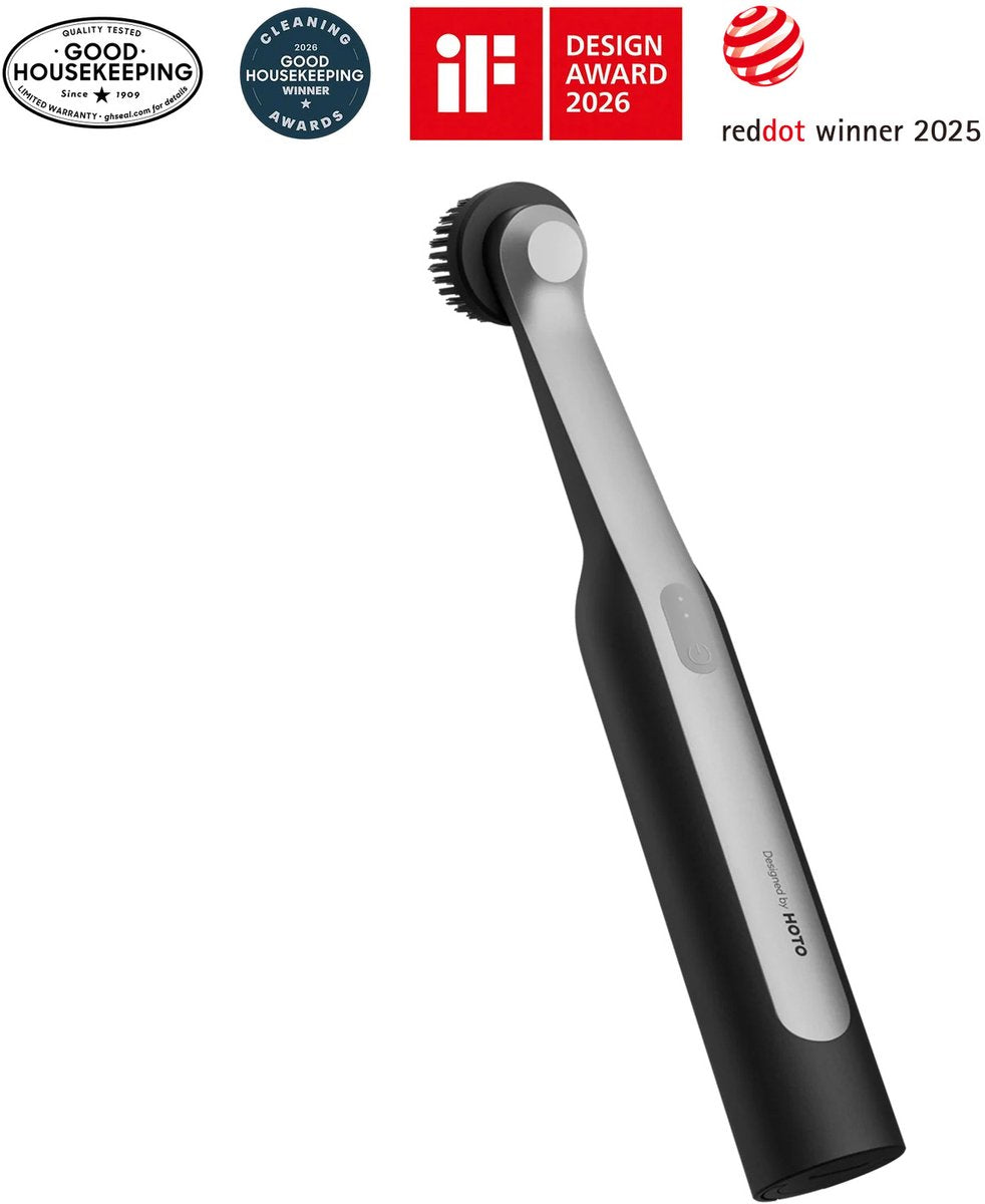 Fregadora giratoria inalámbrica Hoto Wand - cepillo de fregar giratorio inalámbrico - cepillo de limpieza eléctrico - 12 cabezales - duración de la batería 210 min - resistente al agua ipx7 - doble velocidad - limpiador para baño y cocina
