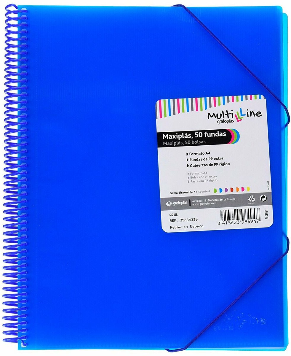 Grafoplás organiser map grafoplas maxiplás blauw a4 spiraal