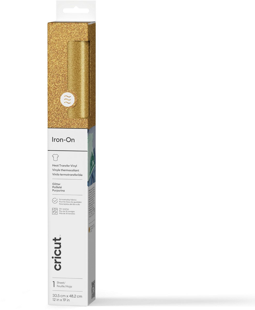 Cricut smart iron-on 33x91cm – goud met glitters (1 vel)