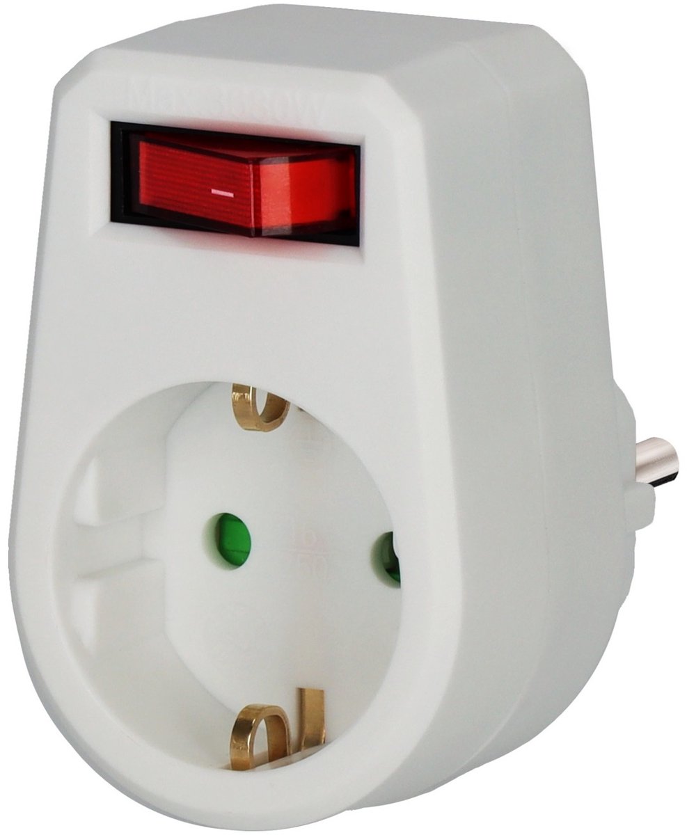 Adattatore Brennerstuhl con messa a terra 1+ interruttore