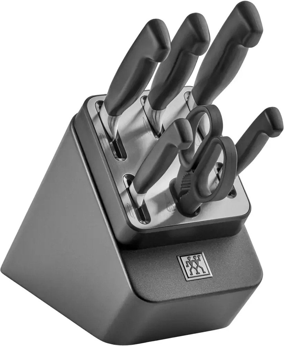 Bloque de cuchillos autoafilable de cuatro estrellas Zwilling 2.0 de 7 piezas