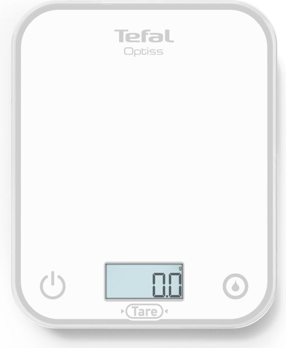 Tefal optiss bc50u0 - báscula de cocina digital - blanca - compacta - máx. 5 kg - báscula de precisión
