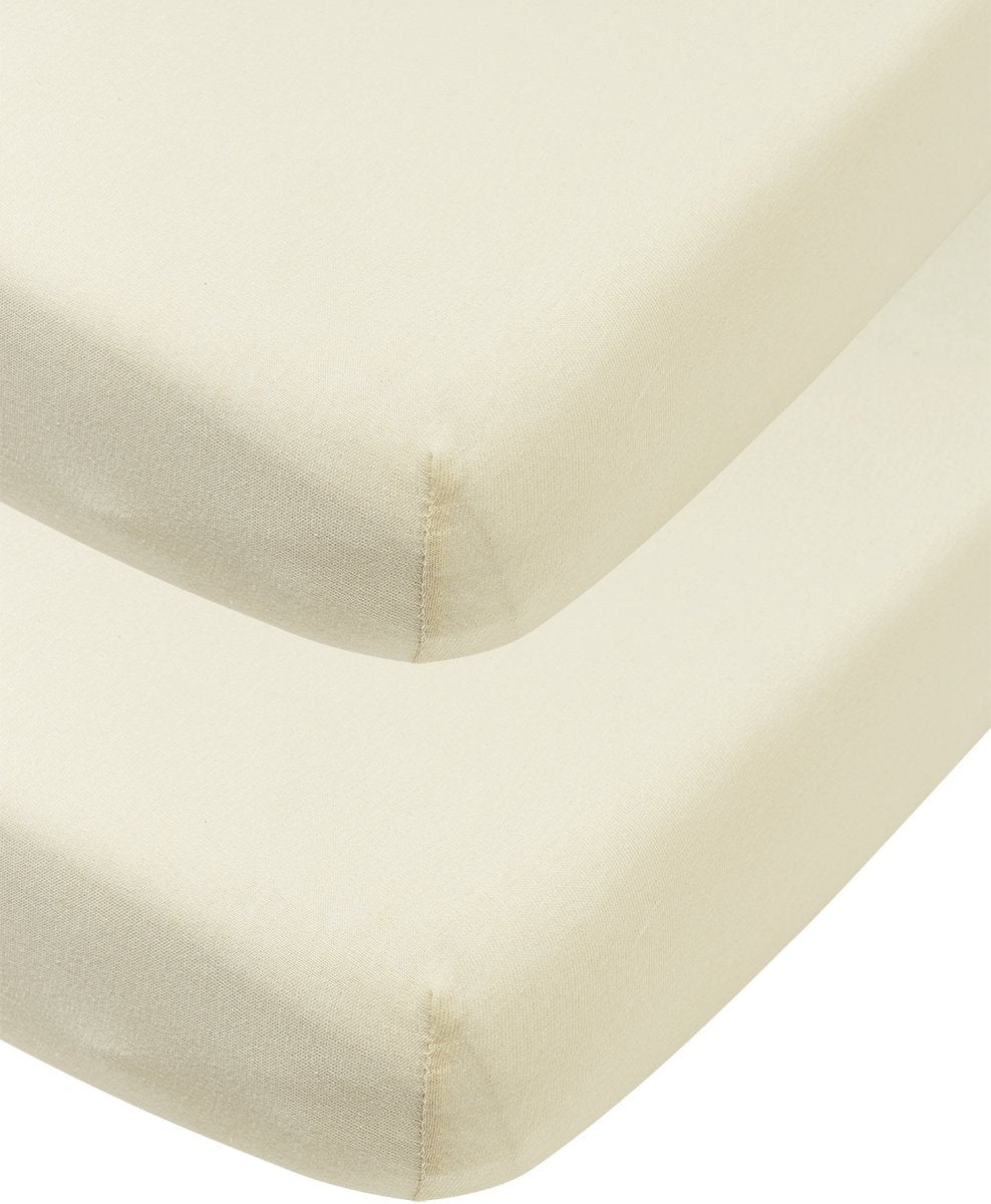 Meyco baby uni hoeslaken juniorbed - 2-pack - jersey - nature - 70x140 150cm
