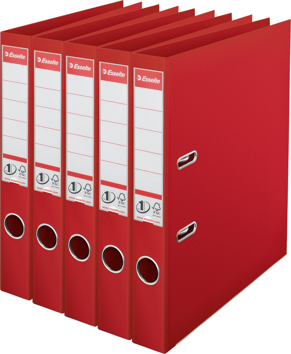 Raccoglitore Esselte nr.1 vivida - larghezza dorso 50 mm - confezione risparmio (5 pezzi) - rosso