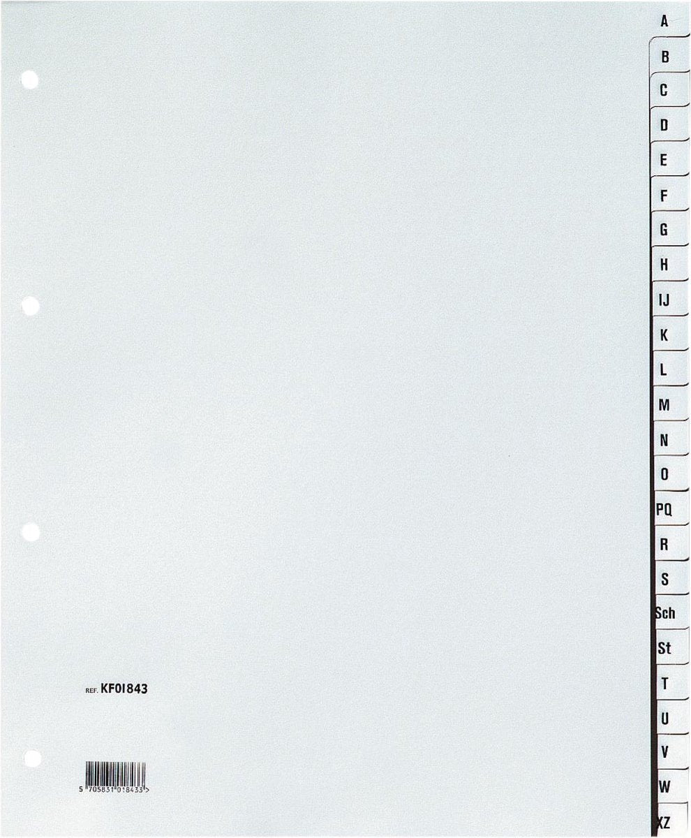 Pestañas alfabéticas Q-connect, a4, páginas, 24 pestañas, gris