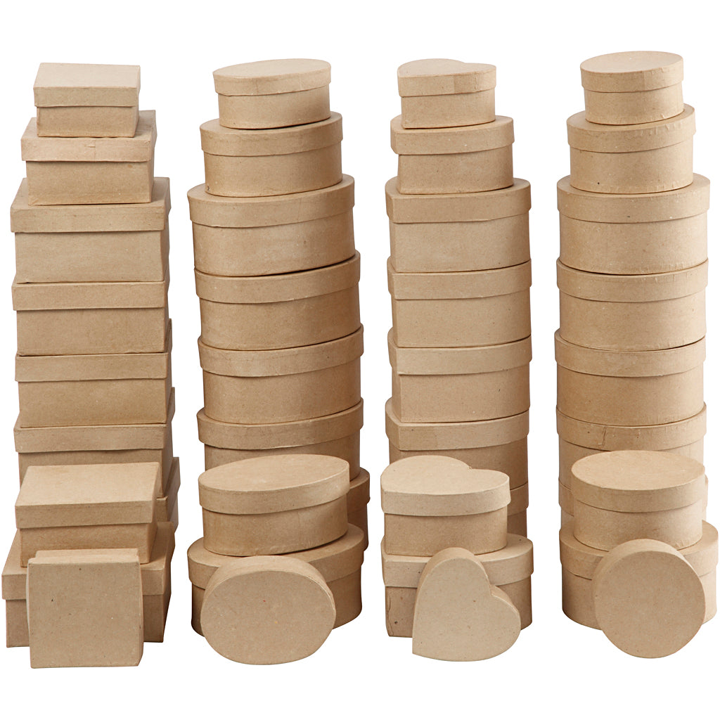 Cajas de empresa Creativ, h: 5-7,5 cm, d 10-18 cm, 72 piezas 1 caja