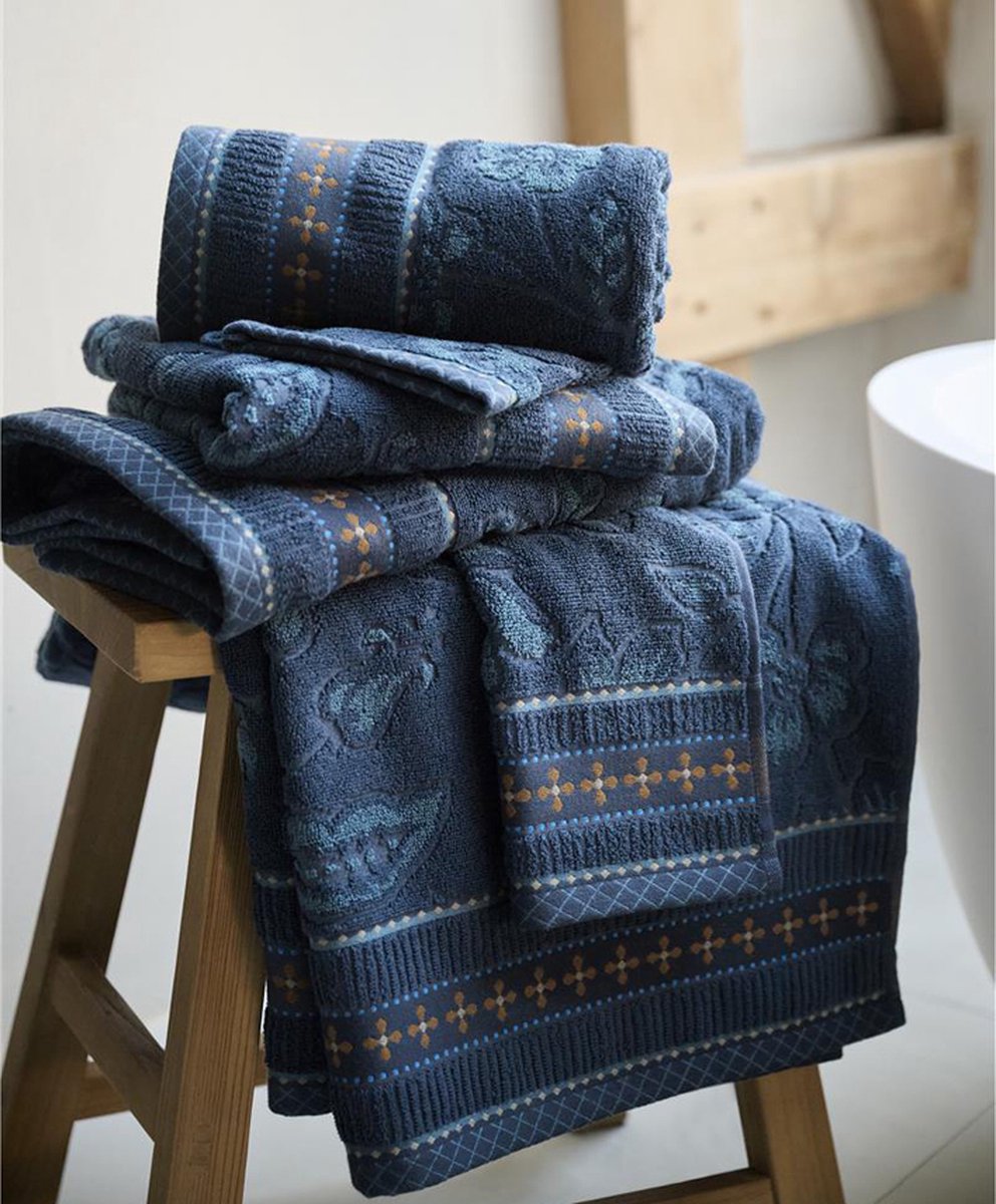 Asciugamano Pip studio jasmin jacquard blu scuro 55x100