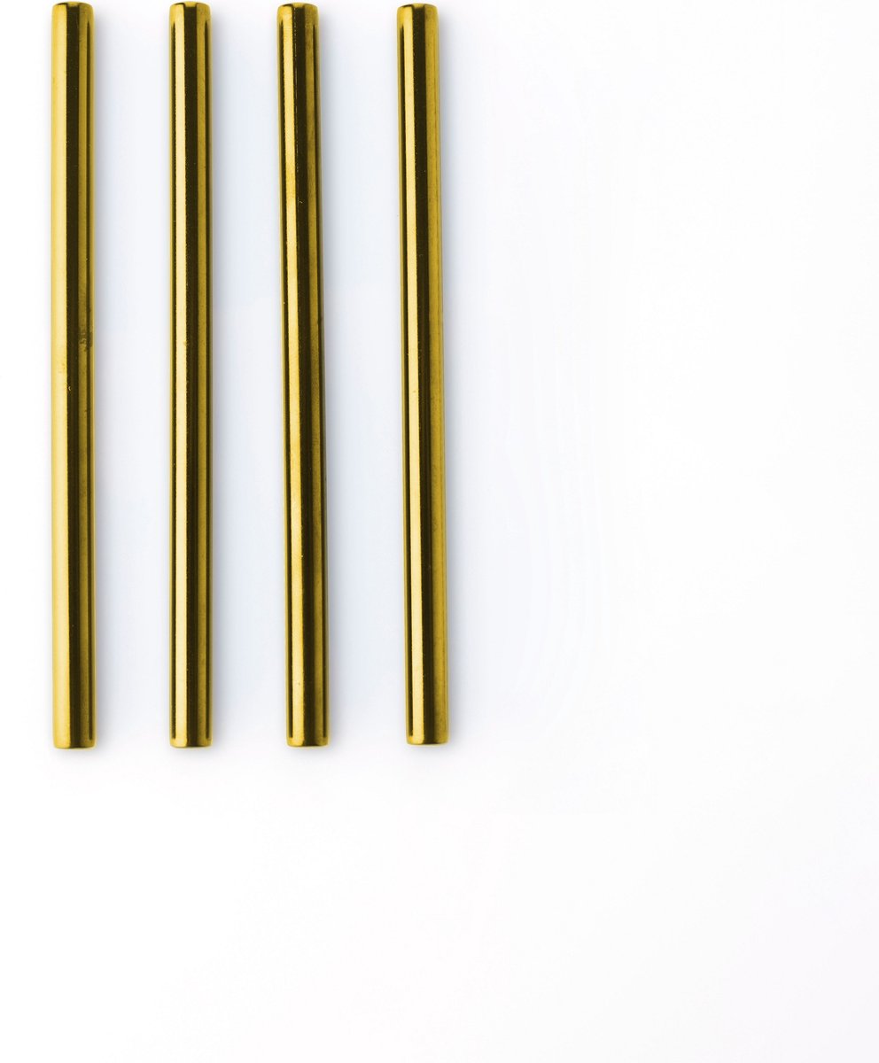 Point-virgule - cannucce da cocktail - set di 4 - acciaio inossidabile - oro - 14 cm
