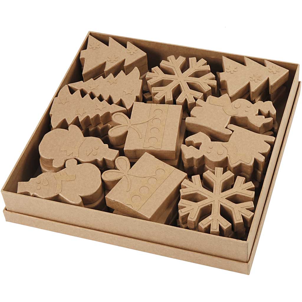 Creativ company forme invernali, h: 10-14 cm, 6x6 pezzi 1 scatola