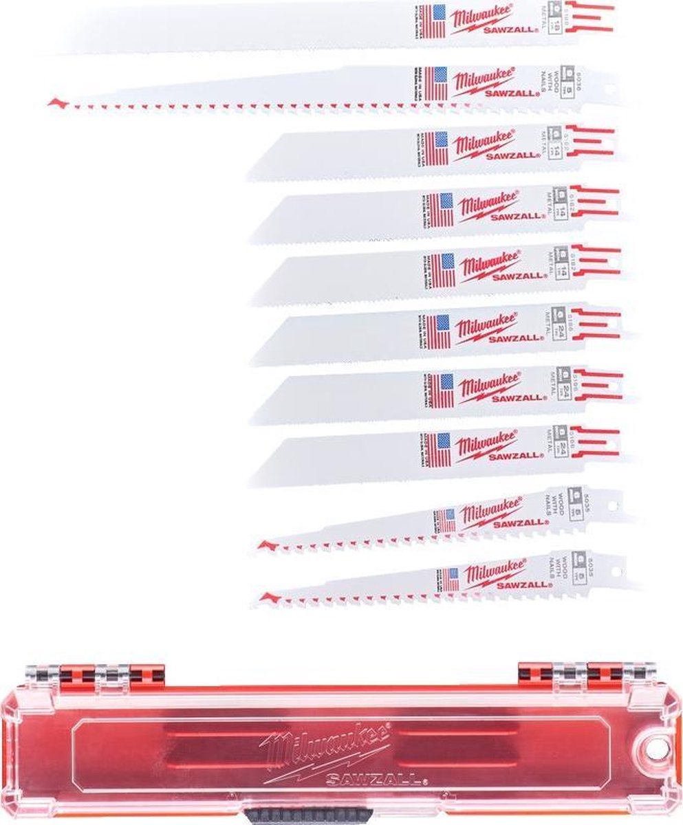 Set accessori Milwaukee lame per seghe alternative sawzall ® - 10 pezzi - 49222211