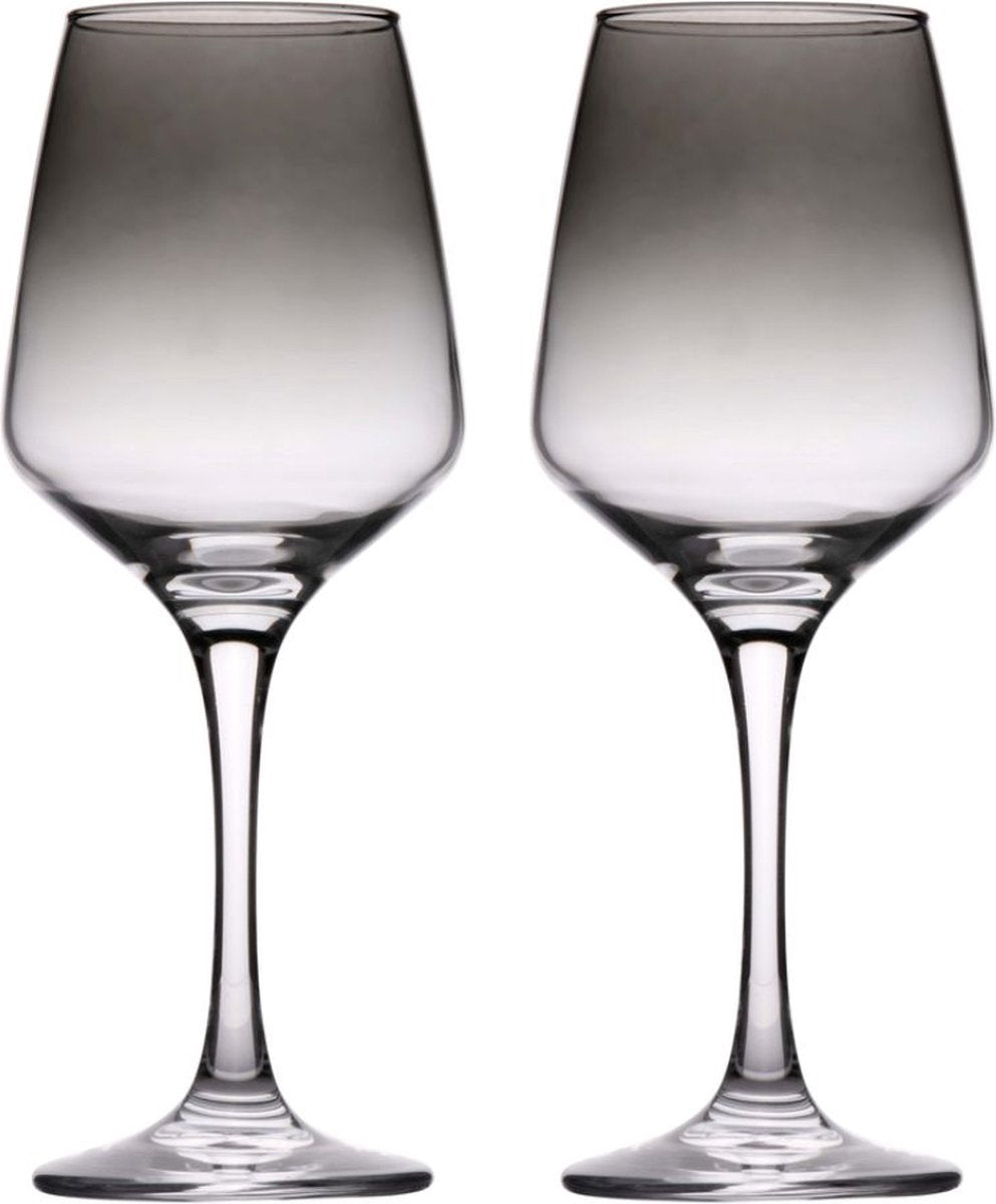 Set bicchieri da vino Alpina 4 pezzi - bicchiere da vino affumicato - 360 ml per bicchiere - adatto per vino rosso e bianco
