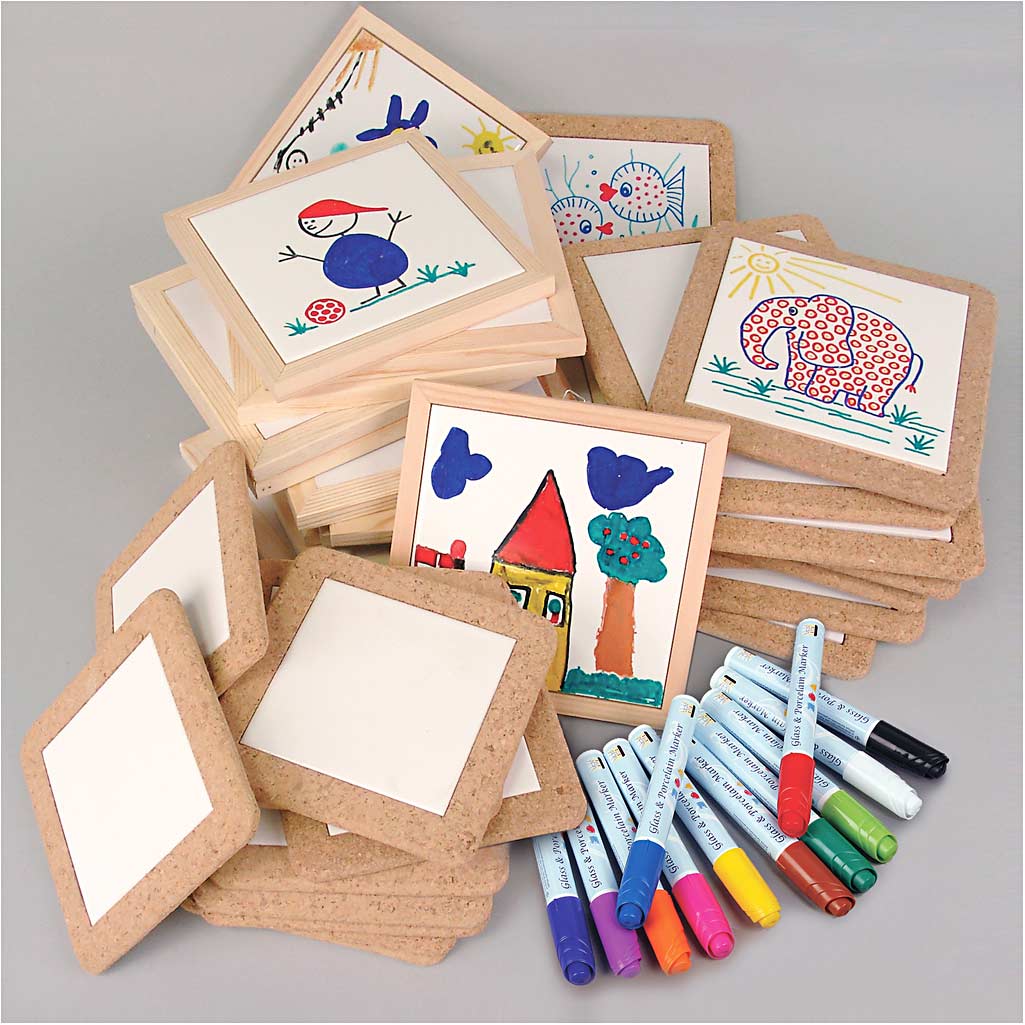Gruppo di sottobicchieri da pittura, colori standard, colori extra, 30 pezzi, 1 set