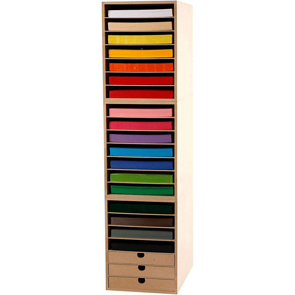 Armadio portaoggetti in cartone Creativ company, h: 100 cm, a4, foglio 210x297 mm, 180 g, vari colori, 1 set