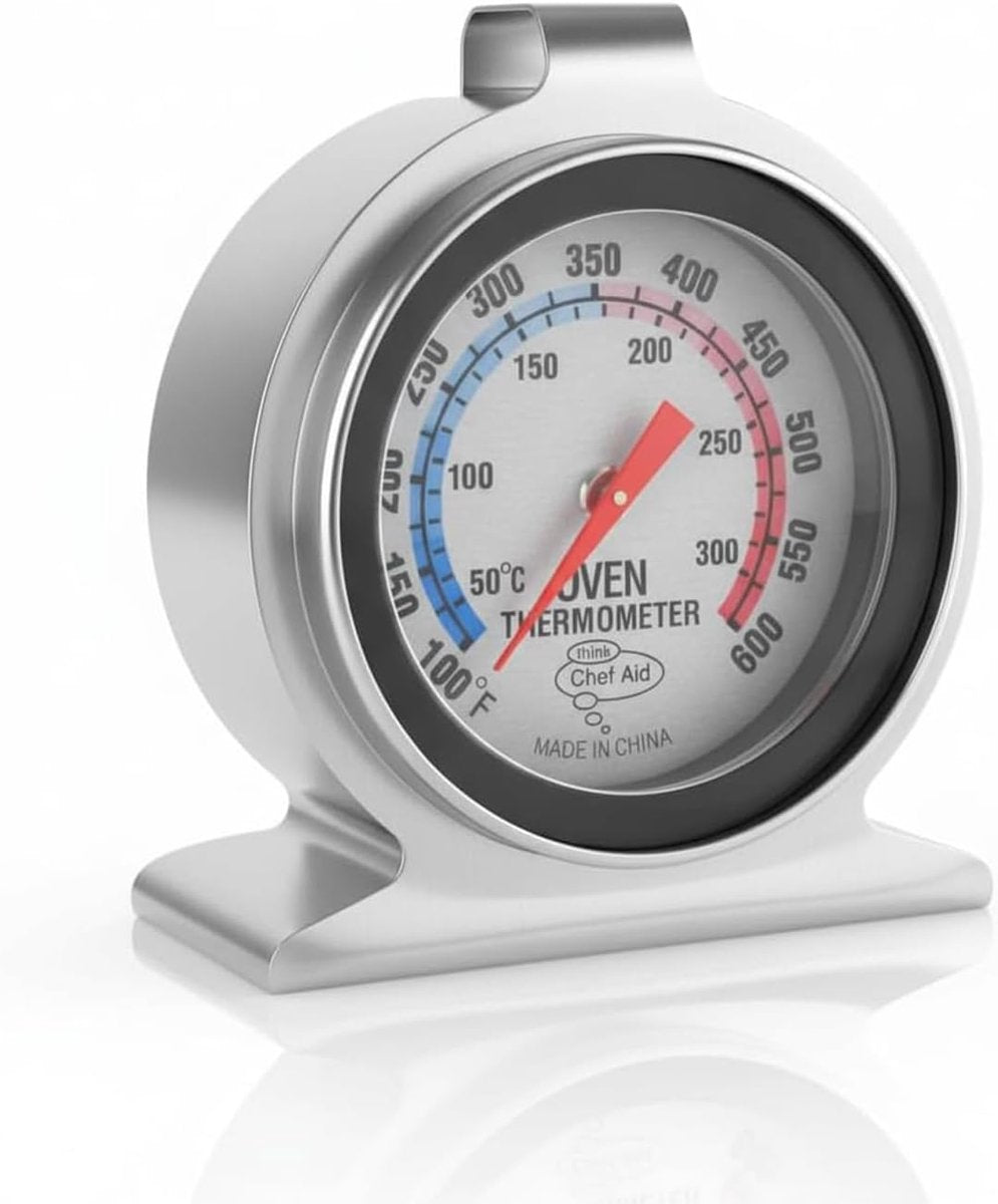 Termómetro de horno Chef Aid hasta 300 °C – Termómetro de carne de acero inoxidable – para horno, grill, freidora y barbacoa